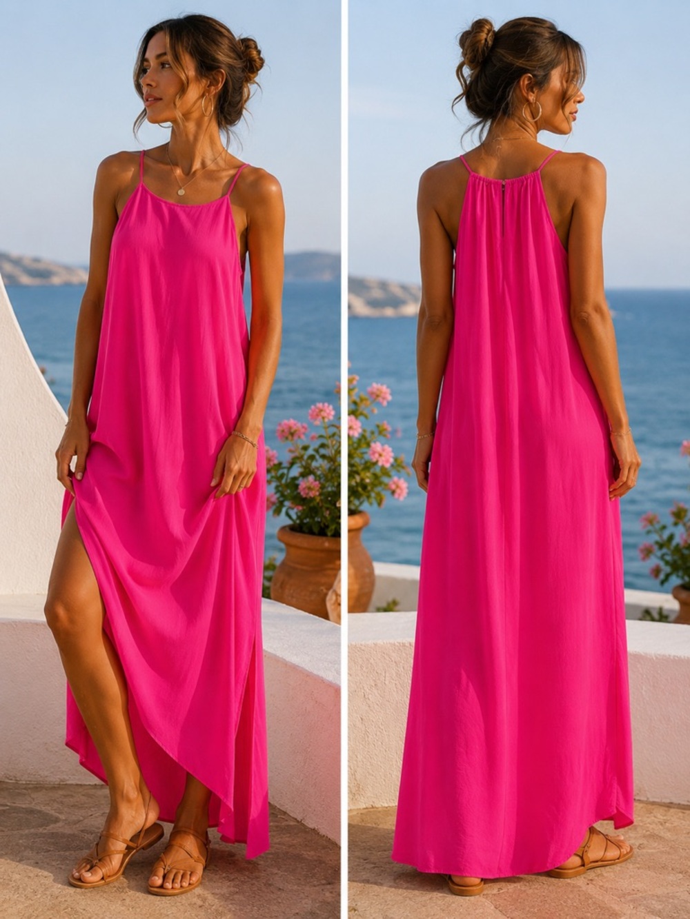 Old Navy Hot Pink Spaghetti-Strap Maxi Dress